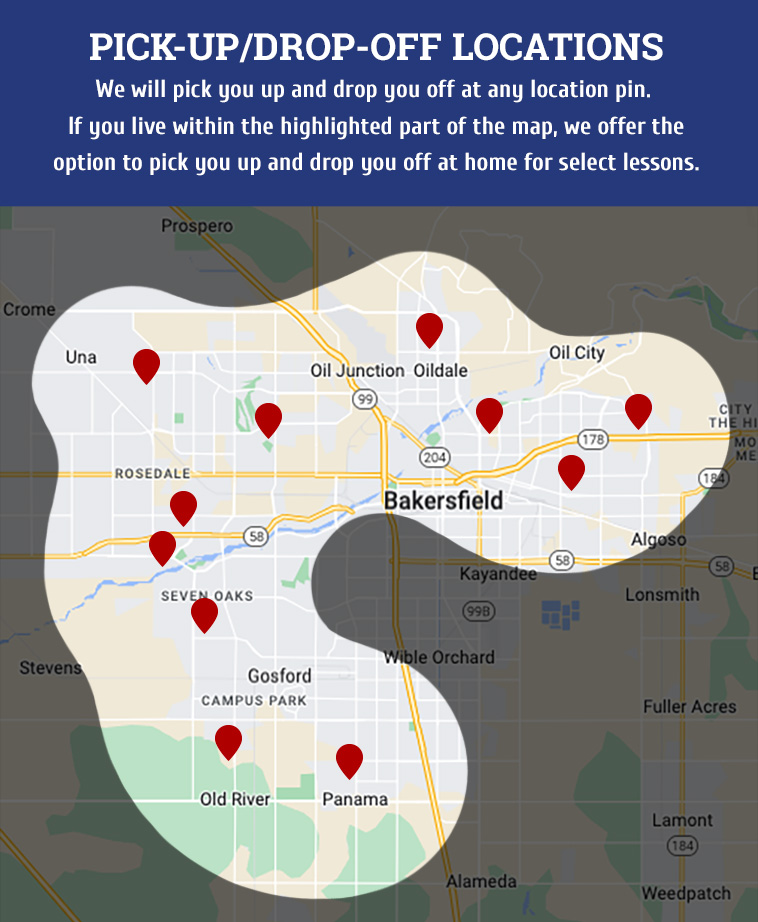 Bakersfield Service Area Map